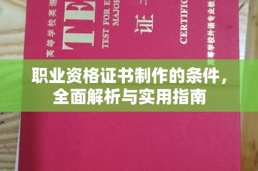 新田职业资格证书制作的条件，全面解析与实用指南